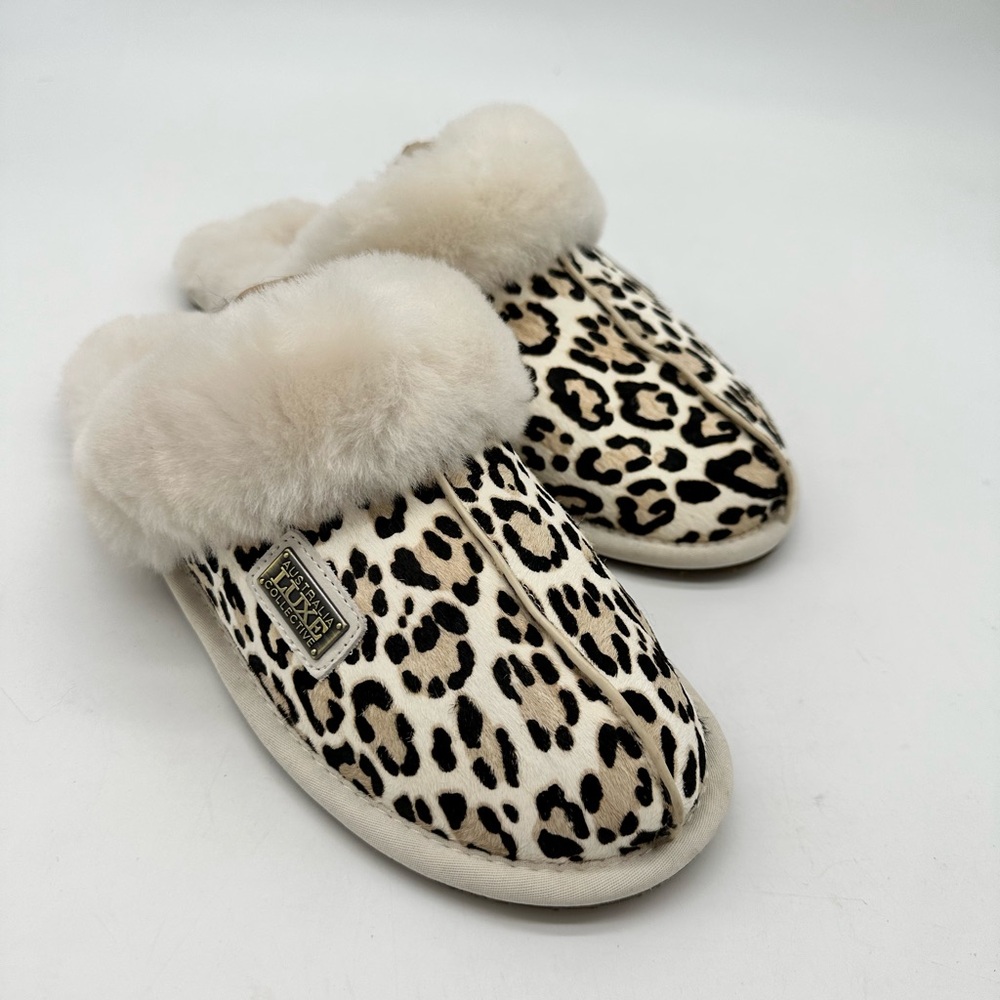 Australia Luxe Collective Closed Mule Snow Leopard NWT Medium US 8-9 | EU 39-40